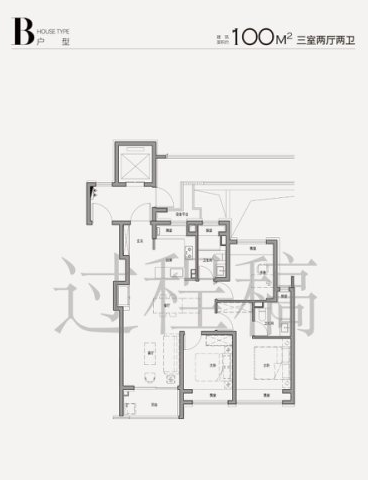 B户型3室2厅2卫1厨